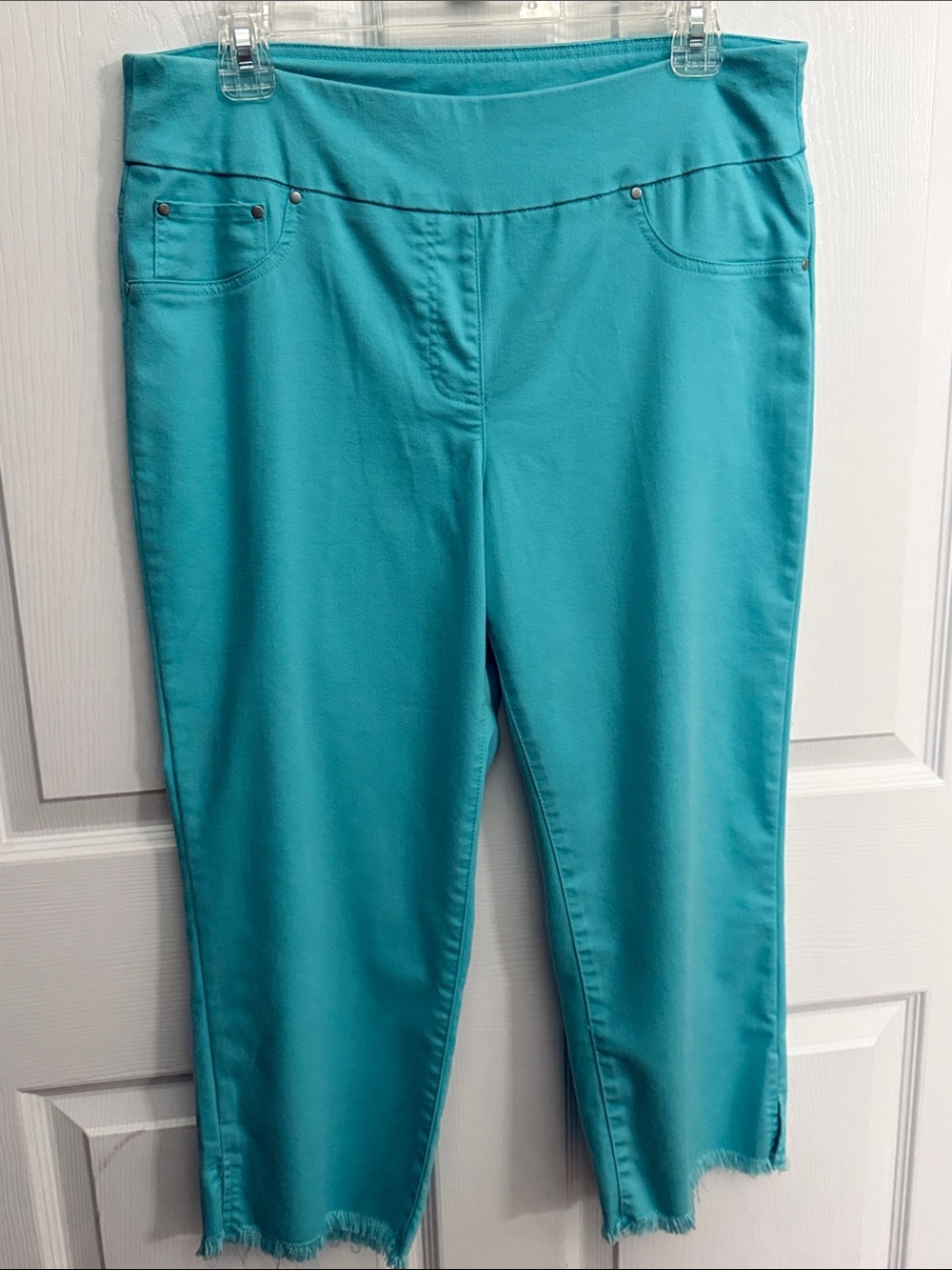Ruby Rd. Teal Cropped Pull-On Pants - Picture 2 of 7